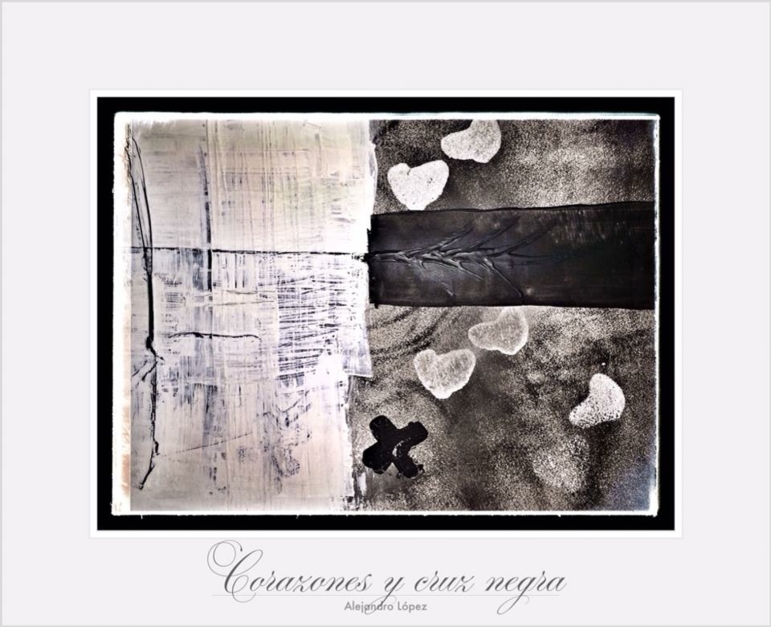 Corazones y una cruz |Obra gráfica de Alejandro Lopez | Compra arte en Flecha.es