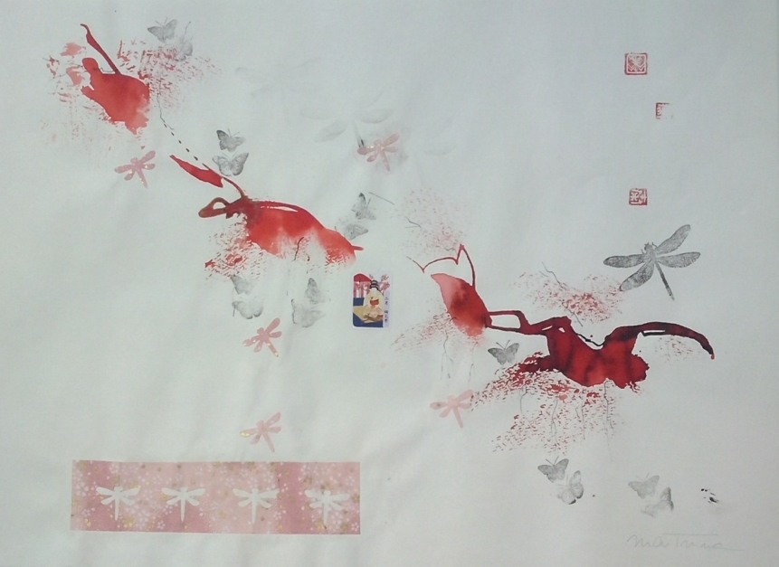 Buscando el ritmo de una rama de cerezo |Collage de Martmina | Compra arte en Flecha.es