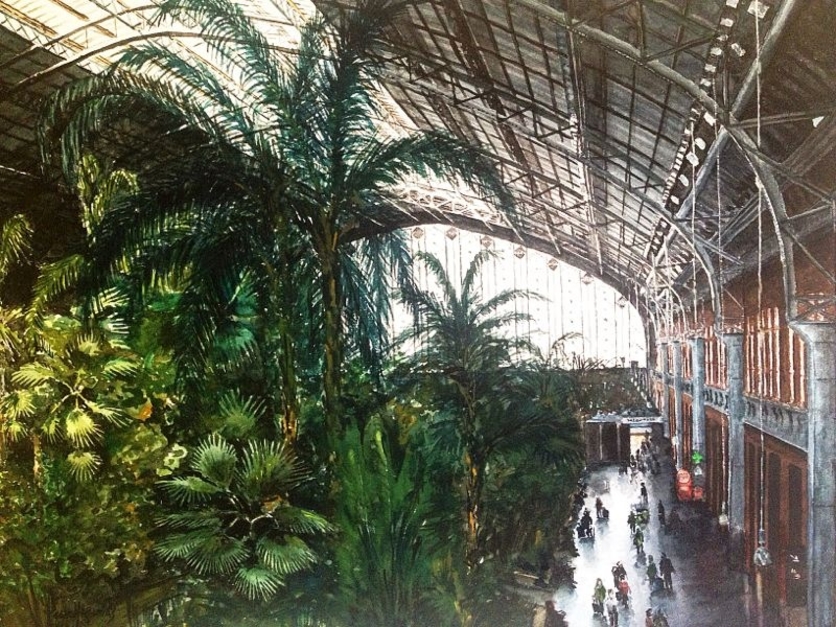 Estación de Atocha, Madrid |Pintura de Pedro Higueras | Compra arte en Flecha.es