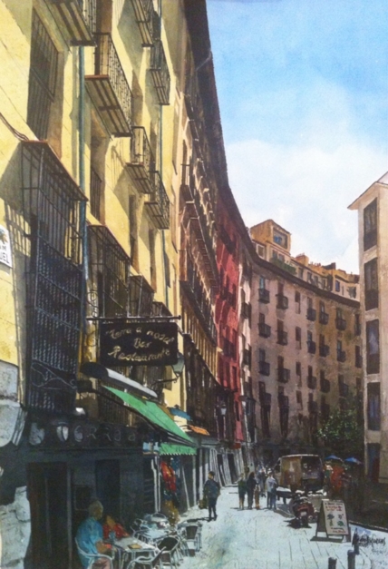 calle Cava de San Miguel, Madrid |Pintura de Pedro Higueras | Compra arte en Flecha.es