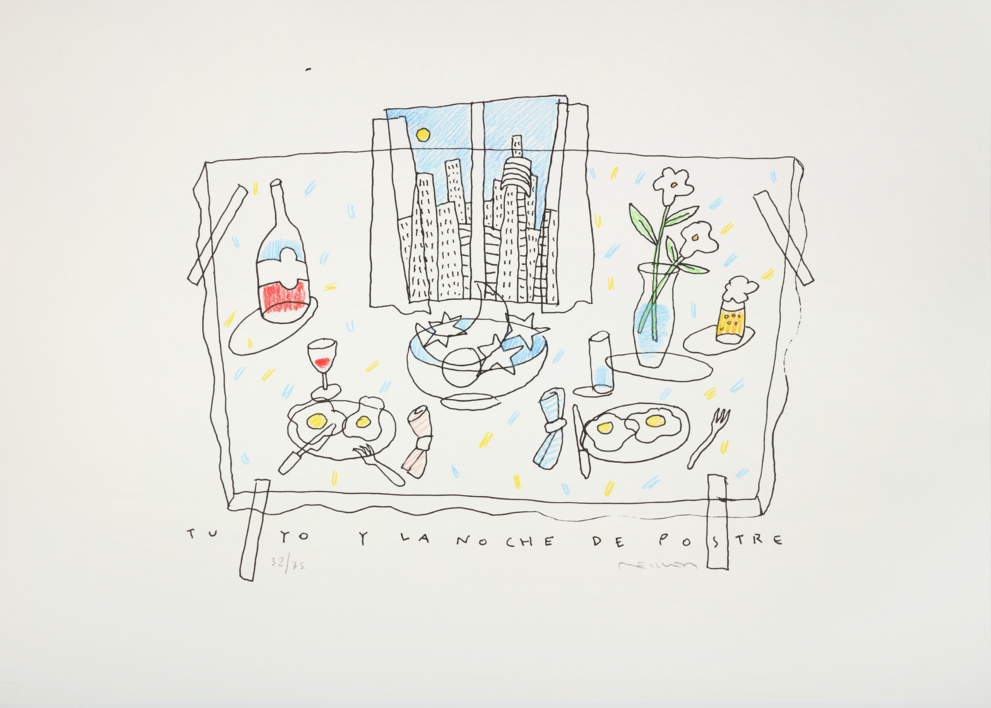 Tu, yo y la noche de postre |Obra gráfica de Fernando Bellver | Compra arte en Flecha.es