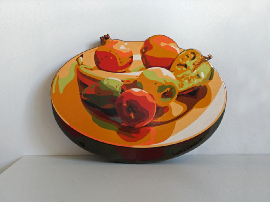 Plato con frutas |Escultura de pared de Beatriz Ujados | Compra arte en Flecha.es