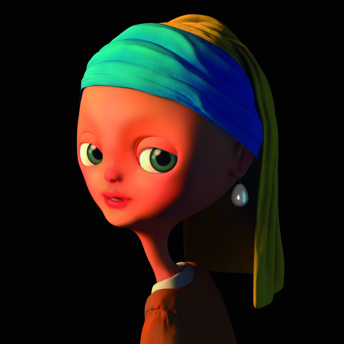 Joven con Perla |Digital de Emilio León | Compra arte en Flecha.es