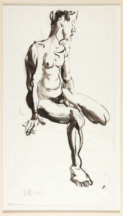 Con la Rodilla Doblada |Dibujo de Jaelius Aguirre | Compra arte en Flecha.es