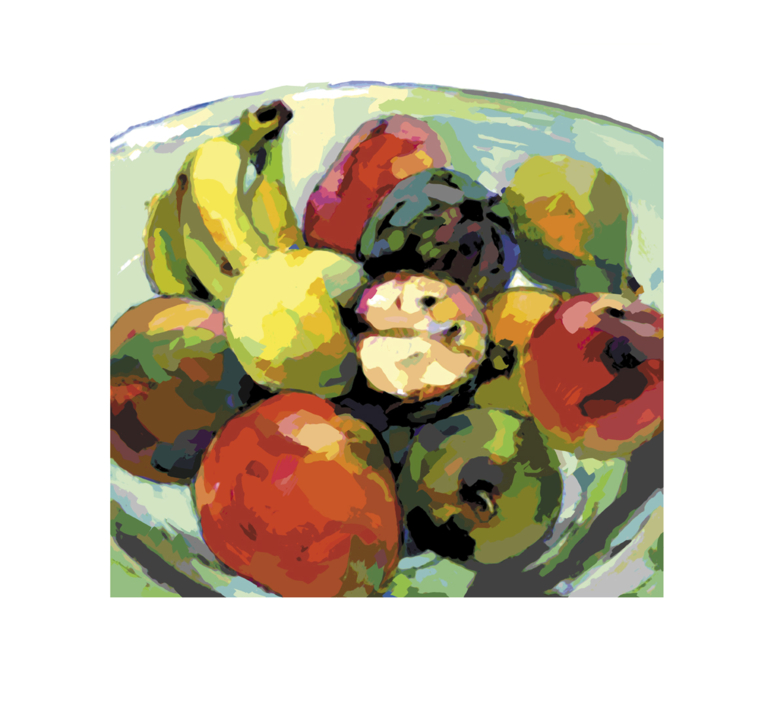 FRUTAS CON CHIRIMOYAS |Digital de Beatriz Ujados | Compra arte en Flecha.es