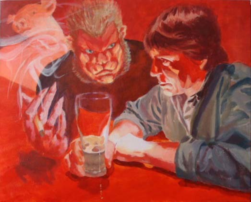 AMIGOS DE BARRA |Pintura de Bianca Demo | Compra arte en Flecha.es