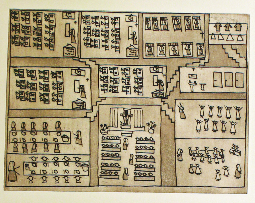 El plano del colegio | Obra gráfica de Ana Valenciano | Compra arte en Flecha.es