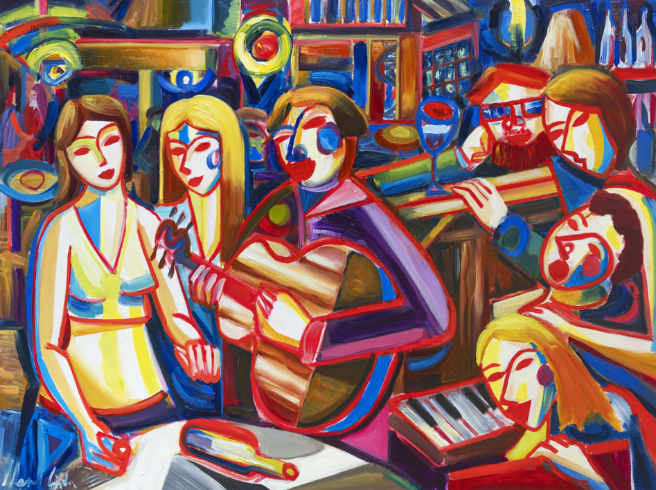 Ciudad, noche, musica y mujeres |Pintura de Maciej Cieśla | Compra arte en Flecha.es