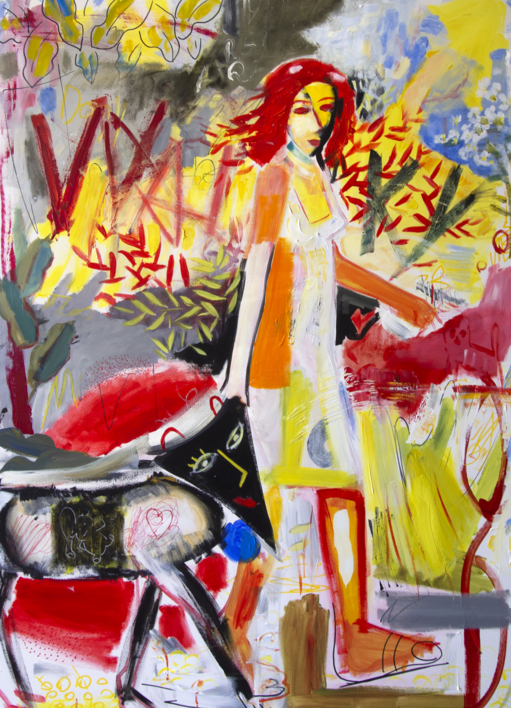 Caminar con el perro. Expresionismo |Pintura de Maciej Cieśla | Compra arte en Flecha.es