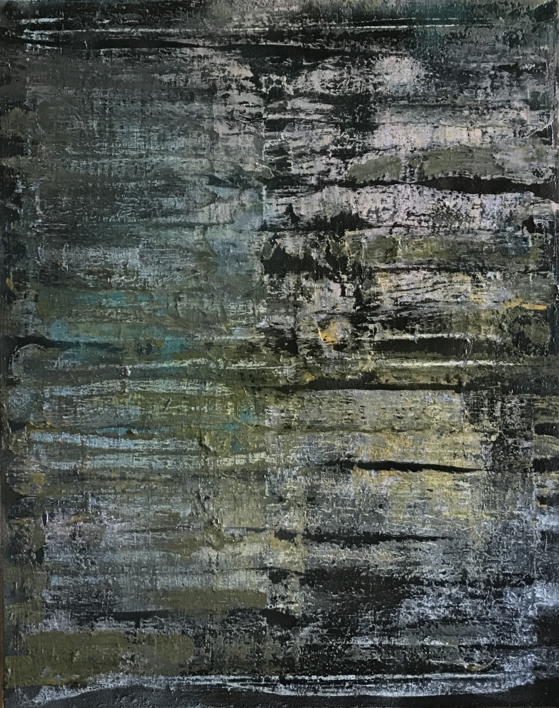 Composición matérica oscura |Pintura de Enric Correa | Compra arte en Flecha.es