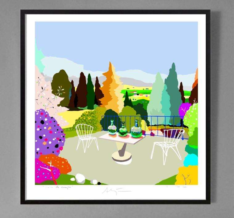El mirador (100x100cm) | Obra gráfica de ALEJOS | Compra arte en Flecha.es