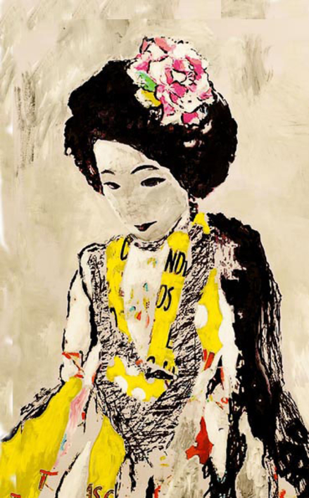 La dama del pueblo de las flores  II |Collage de ANA  SOLER   FERNÁNDEZ | Compra arte en Flecha.es