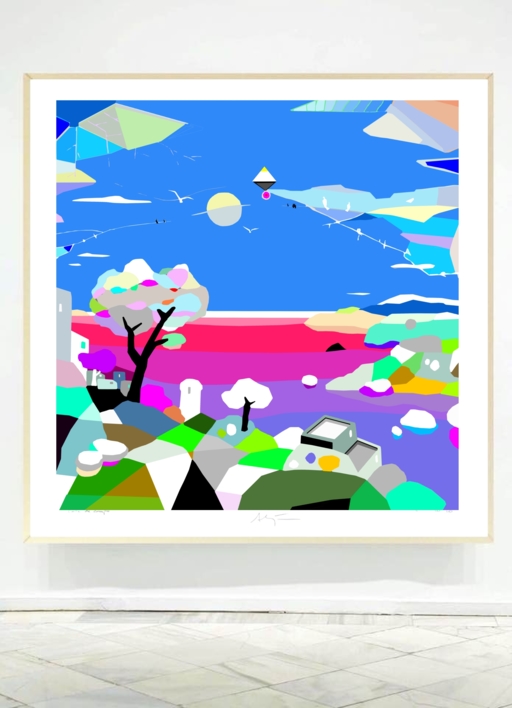 Costa Amalfitana (100x100cm) | Obra gráfica de ALEJOS | Compra arte en Flecha.es