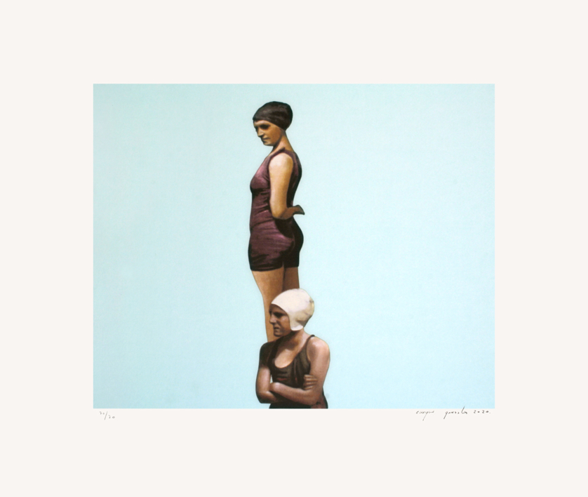 Dos bañistas |Obra gráfica de Enrique González | Compra arte en Flecha.es