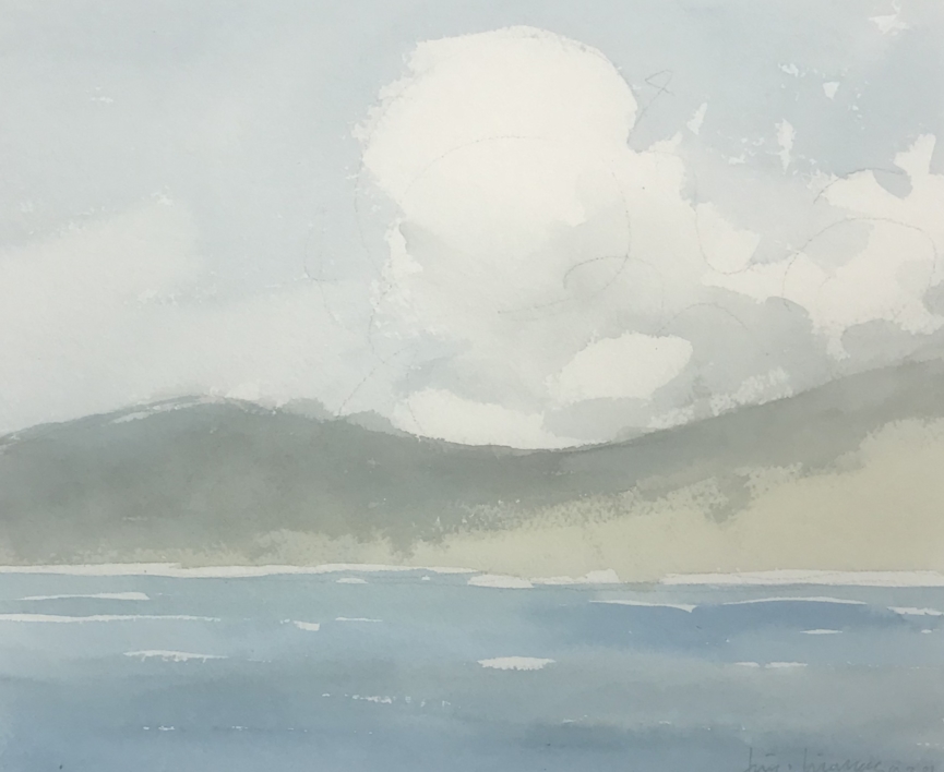 Montañas desde cubierta |Pintura de Iñigo Lizarraga | Compra arte en Flecha.es