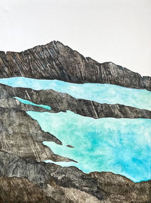 Agua y roca |Pintura de Milena Mateva | Compra arte en Flecha.es