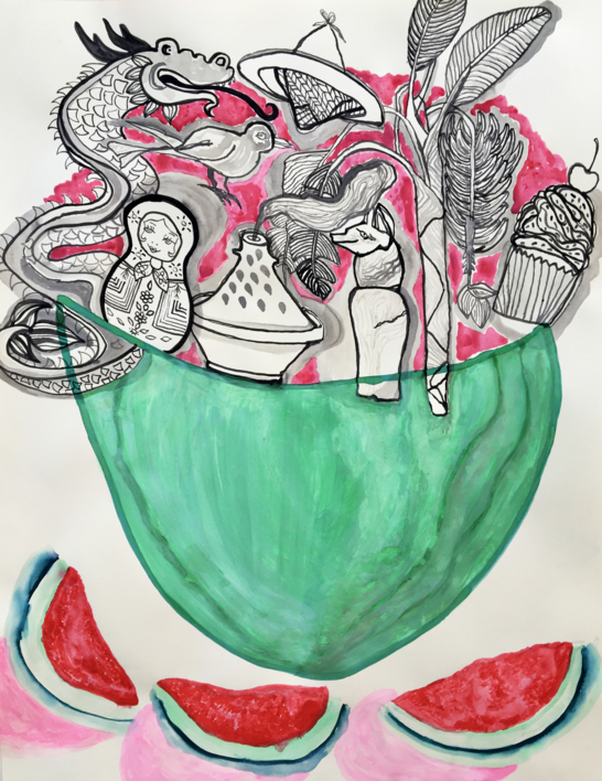 Melting watermelon |Dibujo de Lisa | Compra arte en Flecha.es