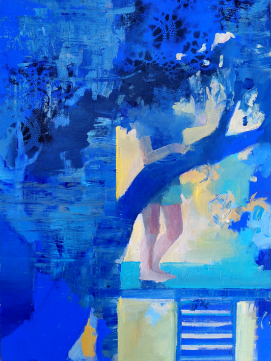 Cabaña azul |Pintura de Carmen Montero | Compra arte en Flecha.es