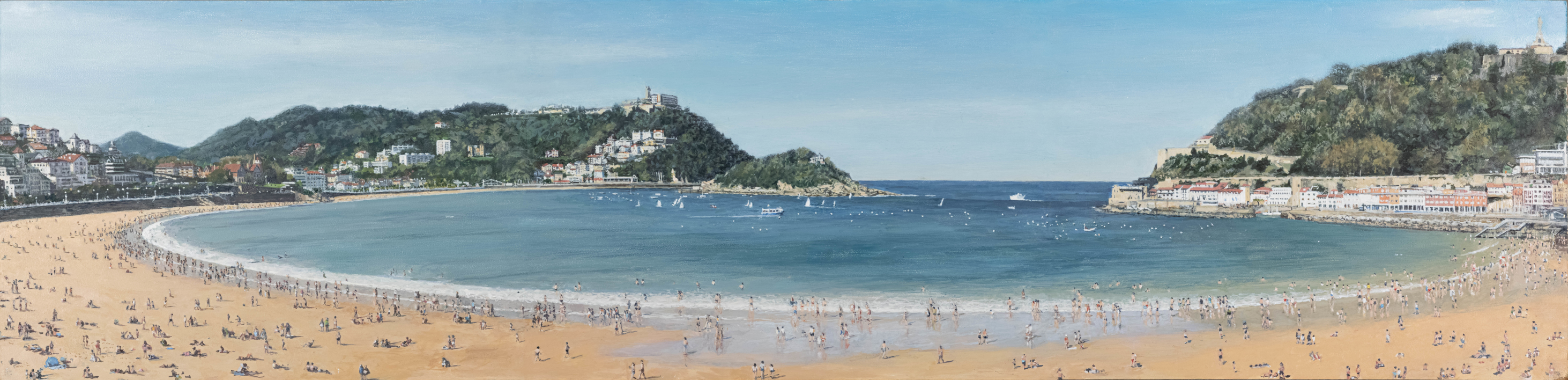 Bahía de La Concha el día del Pilar de 2019 |Obra gráfica de Jaelius Aguirre | Compra arte en Flecha.es