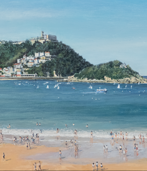 Bahía de La Concha el día del Pilar de 2019 | Obra gráfica de Jaelius Aguirre | Compra arte en Flecha.es