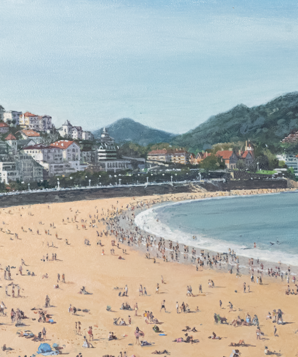 Bahía de La Concha el día del Pilar de 2019 | Obra gráfica de Jaelius Aguirre | Compra arte en Flecha.es