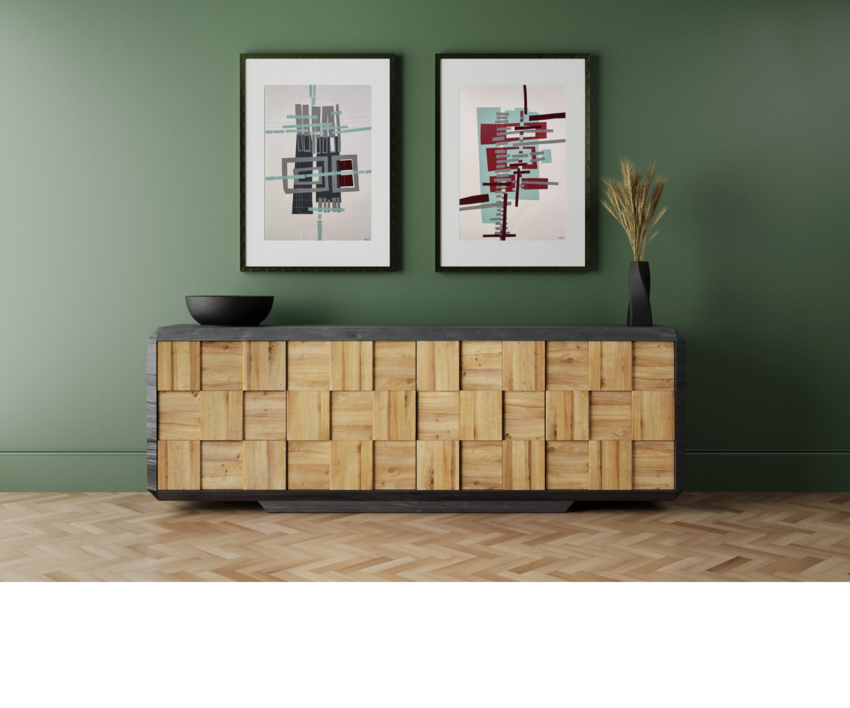 Ciudad en vino y cyan | Collage de Fabiana Zapata | Compra arte en Flecha.es