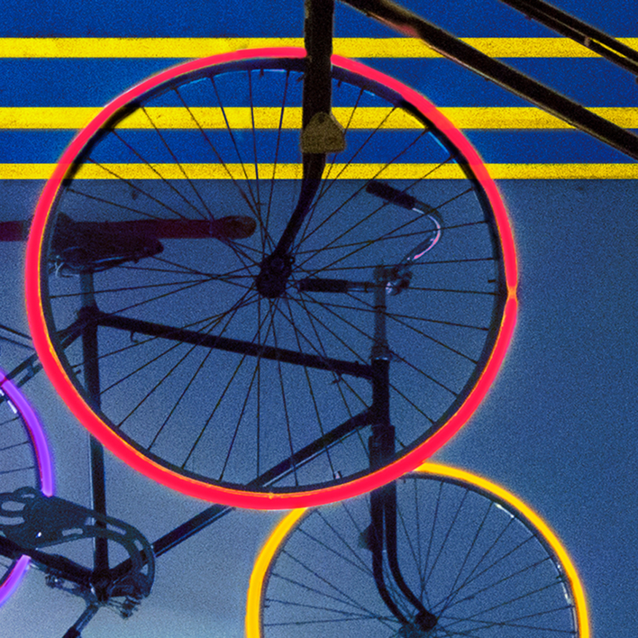 Composición 447, Serie Colores Abstraídos,  "Luces de bicicleta" | Digital de Christopher Cristóbal Newberry | Compra arte en Flecha.es