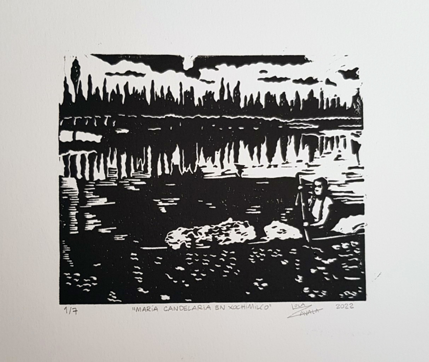 María Candelaria en Xochmilco |Obra gráfica de Lola Zavala | Compra arte en Flecha.es