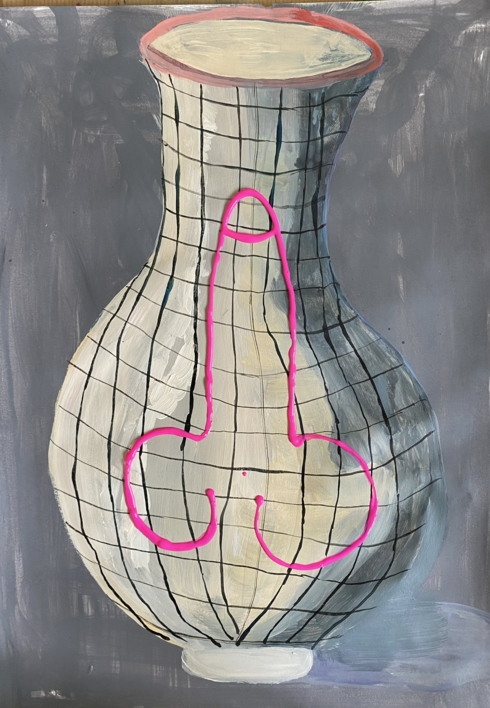 Male vase |Dibujo de Lisa | Compra arte en Flecha.es