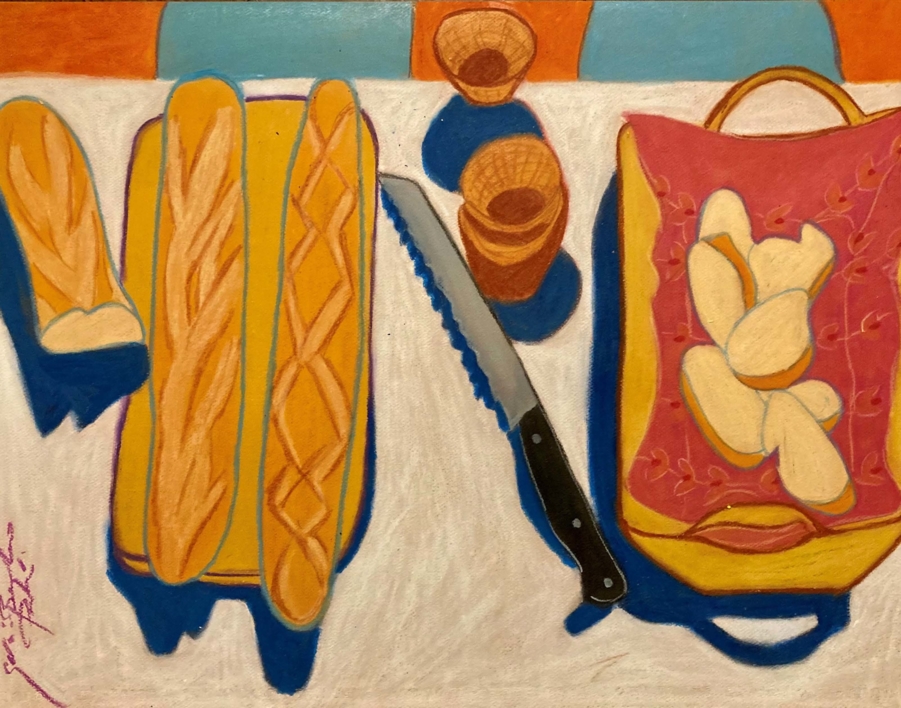 Pan con Cesta |Pintura de Cuca García-Bernardo | Compra arte en Flecha.es