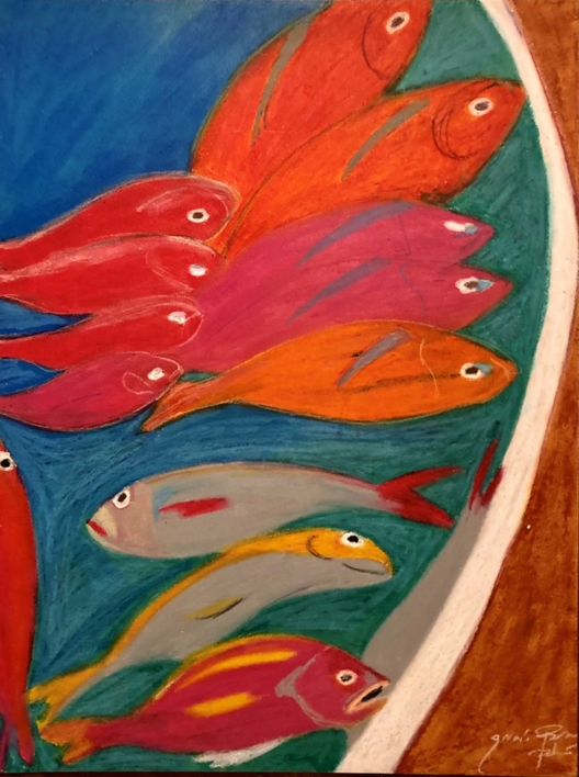 Salmonetes |Pintura de Cuca García-Bernardo | Compra arte en Flecha.es