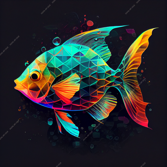 Neon Geometric Sweet Water Art |Digital de Leslie Alvarez | Compra arte en Flecha.es