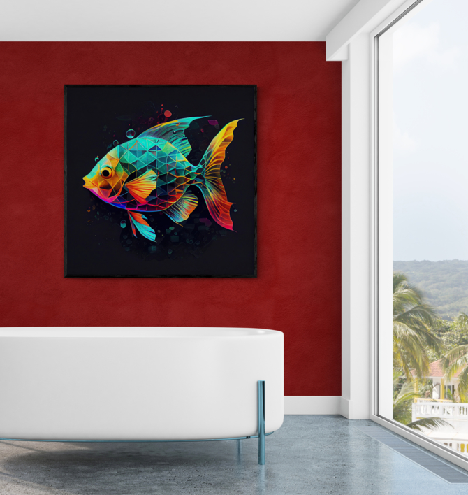 Neon Geometric Sweet Water Art | Digital de Leslie Alvarez | Compra arte en Flecha.es