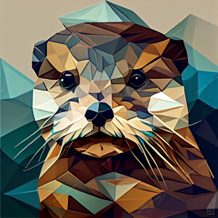 Otter Nutria Love |Digital de Leslie Alvarez | Compra arte en Flecha.es