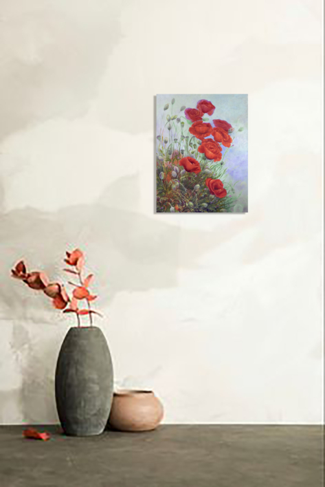 "Amapolas en el Aire" | Pintura de Anastasia Woron | Compra arte en Flecha.es