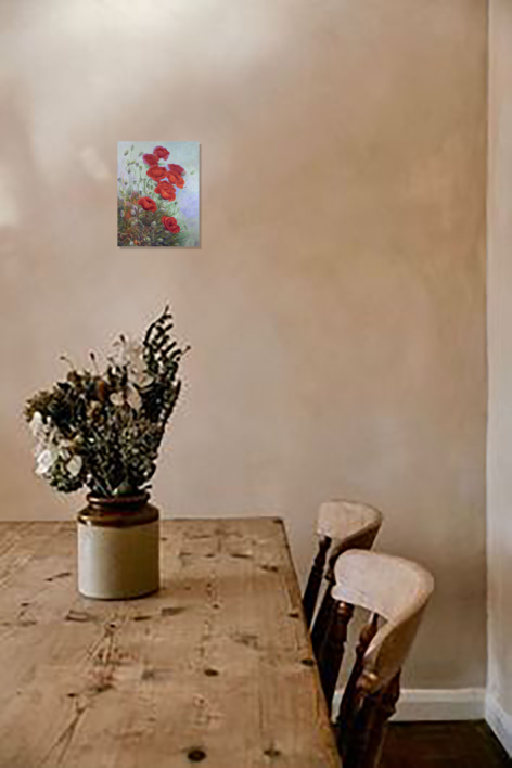 "Amapolas en el Aire" | Pintura de Anastasia Woron | Compra arte en Flecha.es