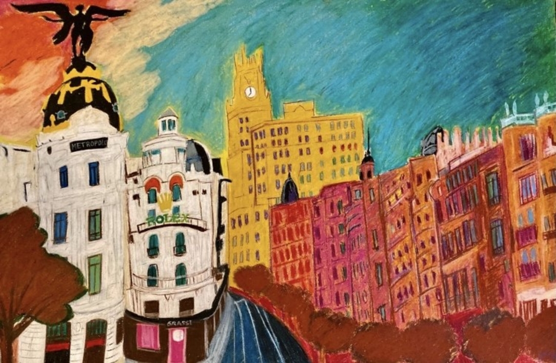 Madrid - Gran Vía |Dibujo de Cuca García-Bernardo | Compra arte en Flecha.es