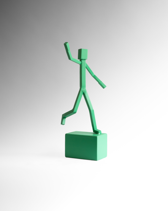 Hombre Happy Verde |Escultura de Garcianoblejasesculturas | Compra arte en Flecha.es