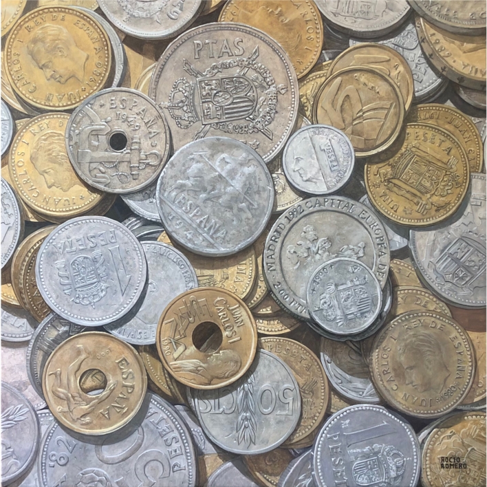 Pesetas |Pintura de Rocío Romero | Compra arte en Flecha.es