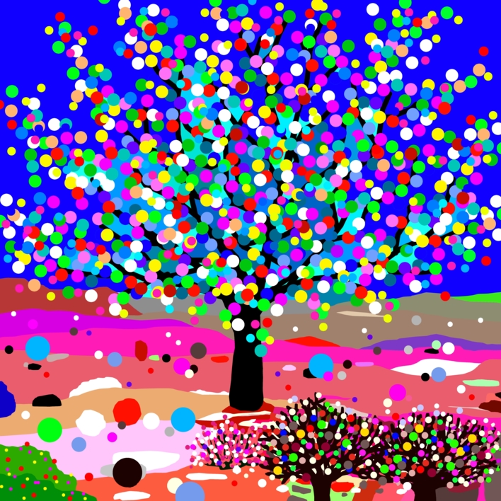 Las semillas luminosas (100x100cm) |Dibujo de ALEJOS | Compra arte en Flecha.es