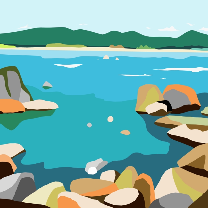 Rocas (81x81cm) |Dibujo de ALEJOS | Compra arte en Flecha.es