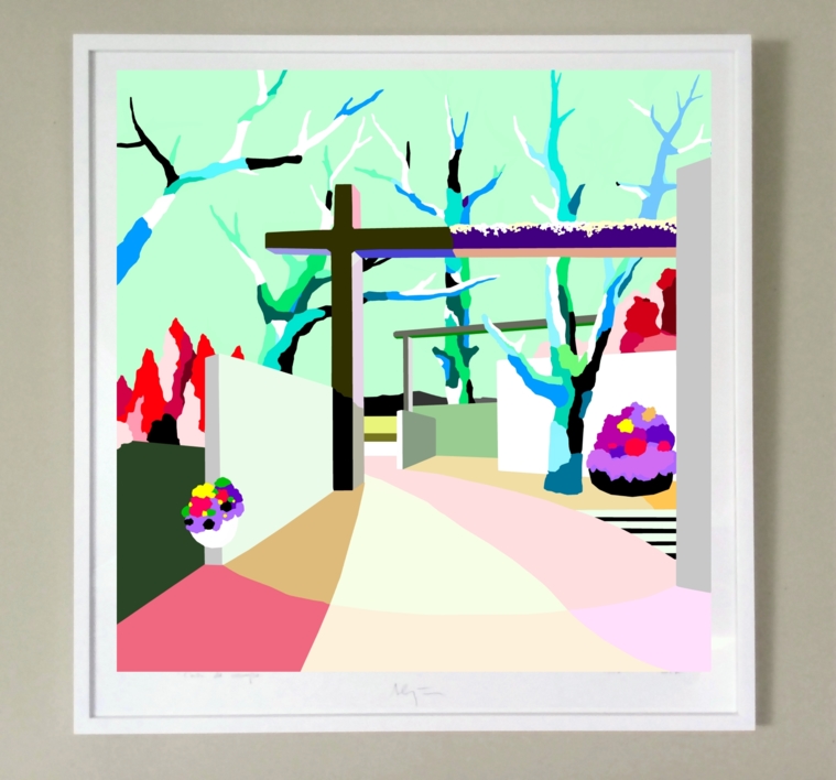 Casa Templo (81x81cm) | Dibujo de ALEJOS | Compra arte en Flecha.es