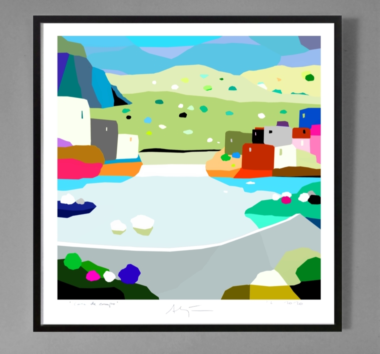 El embalse (81x81cm) | Dibujo de ALEJOS | Compra arte en Flecha.es