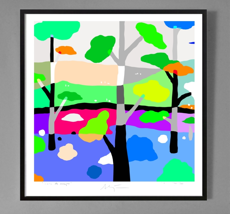 El pinar de los enanos II (81x81cm) | Dibujo de ALEJOS | Compra arte en Flecha.es