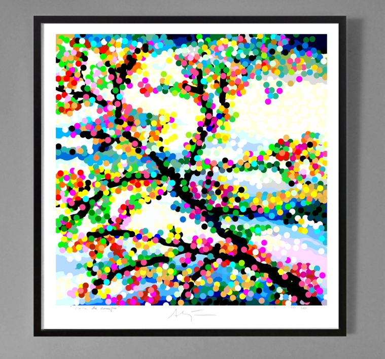 Paraíso DOT (81x81cm) | Dibujo de ALEJOS | Compra arte en Flecha.es