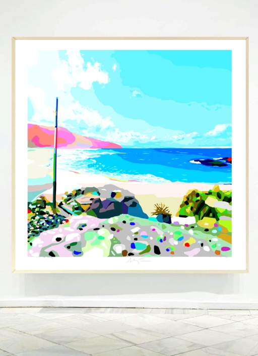 Playa de Doniños (81x81cm) | Dibujo de ALEJOS | Compra arte en Flecha.es