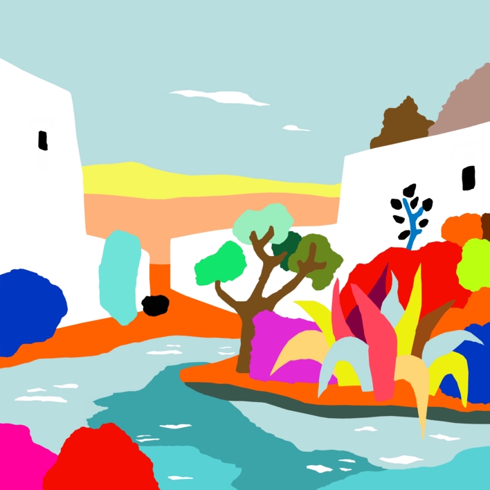 Mi nuevo hogar (81x81cm) |Dibujo de ALEJOS | Compra arte en Flecha.es