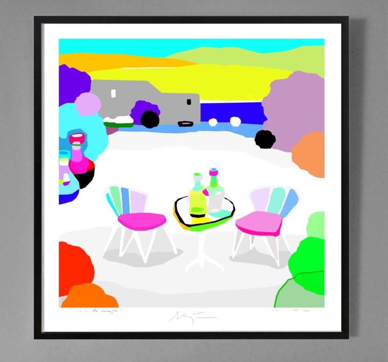 El mirador más cómodo (61x61cm) | Dibujo de ALEJOS | Compra arte en Flecha.es