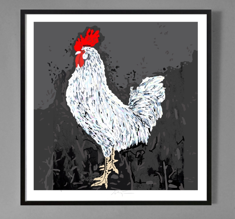 Gallus Mysticus (61x61cm) | Dibujo de ALEJOS | Compra arte en Flecha.es