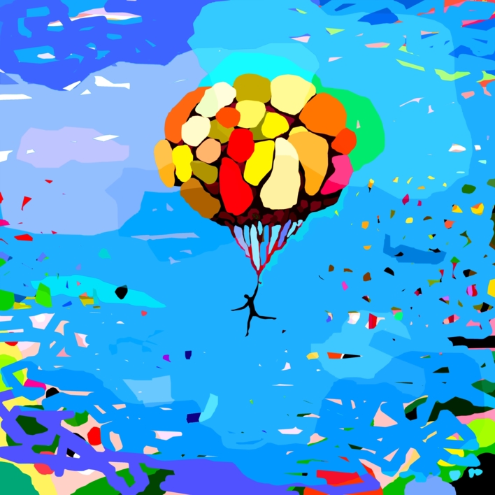 El Globo del Parque del Buen Retiro (43x43cm) |Dibujo de ALEJOS | Compra arte en Flecha.es
